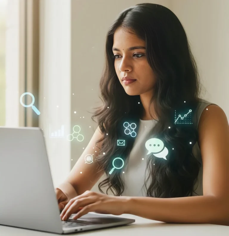 best freelance digital marketer in palakkad working on laptop